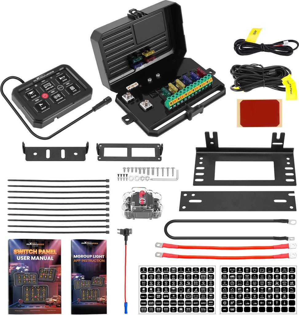 RGB Switch Panel 6 Tasten APP Steuerung For Offroad SUV LKW Boot Van 60A 12V-24V