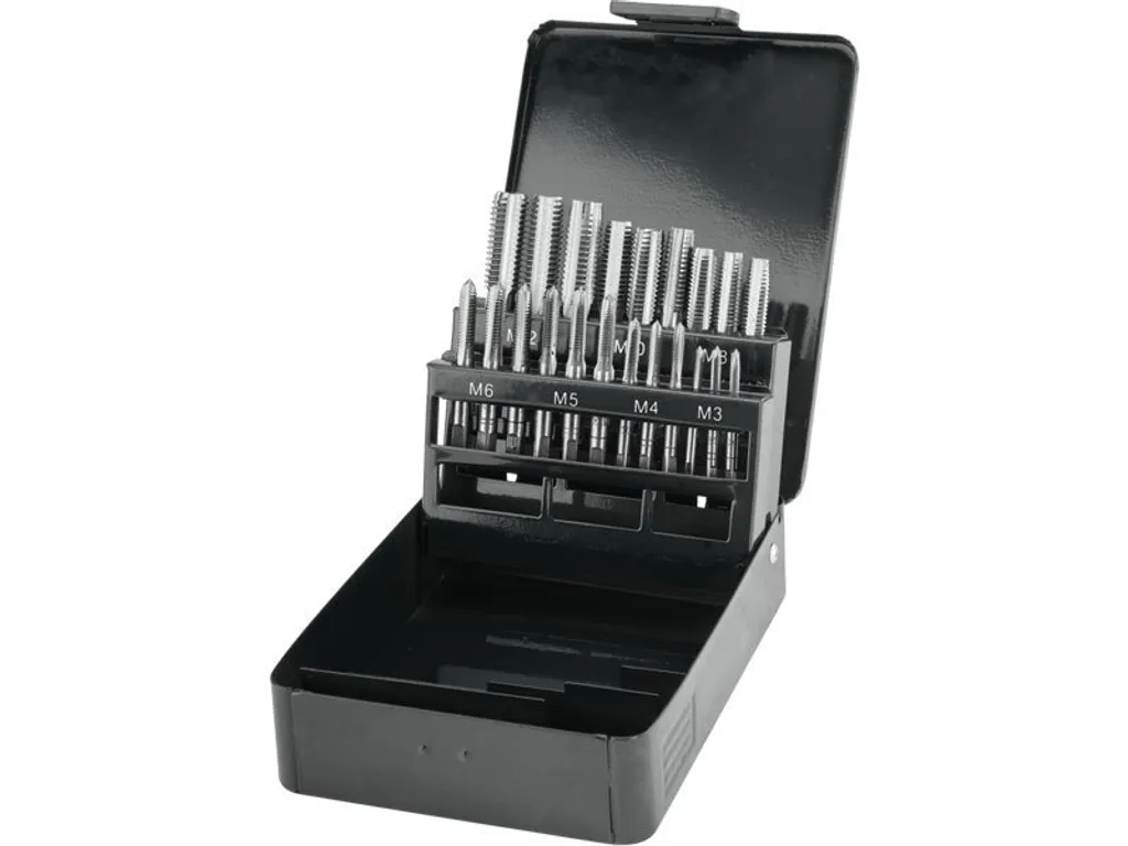 Jeu de filetage M3-M12 de 21 pièces en acier robuste pour métal et inox