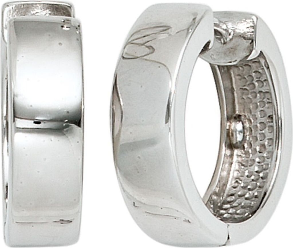 Ohrringe Creolen Creole 17,7mm 925 Silber rhodiniert flach Ohrschmuck