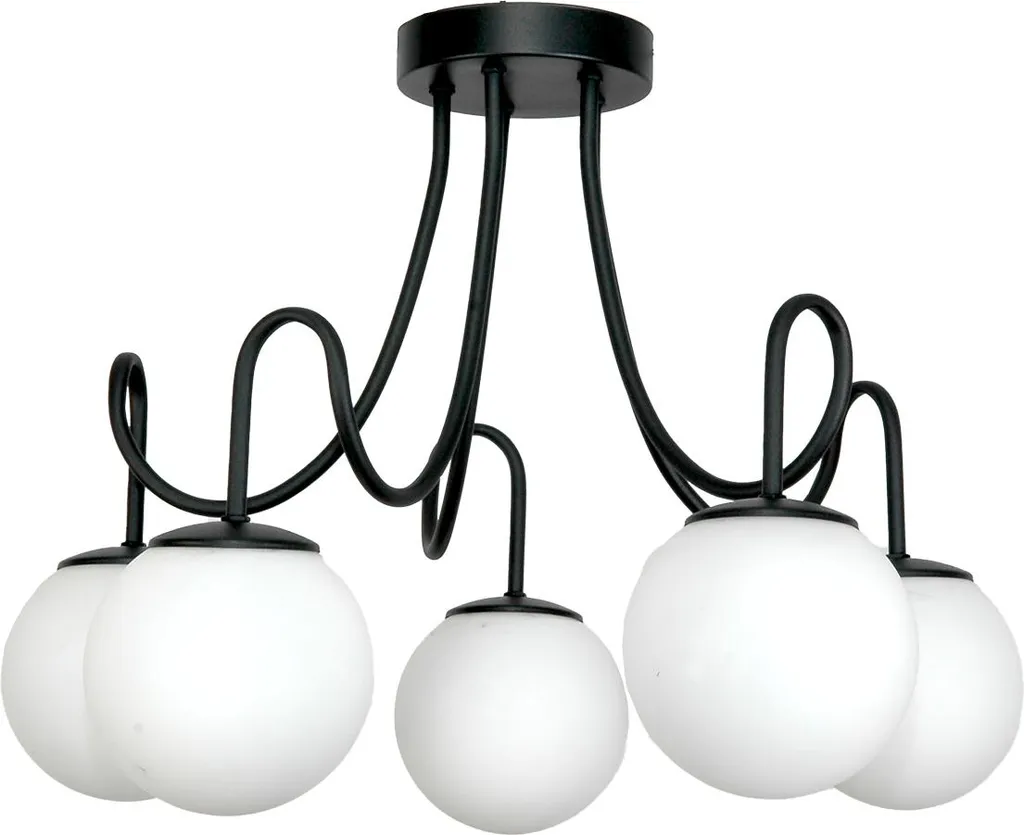 Lampada Ted 15-280 Vetro Bianco/Nero Sospensione | Arredo Interni