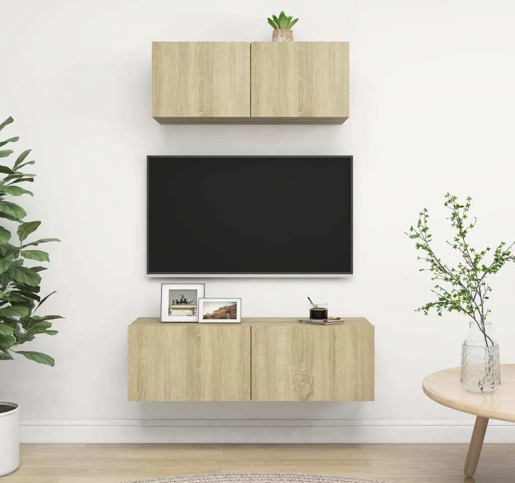 Maison Exclusive - Set di Mobili Porta TV 2 pz Rovere Sonoma in Legno Multistrato