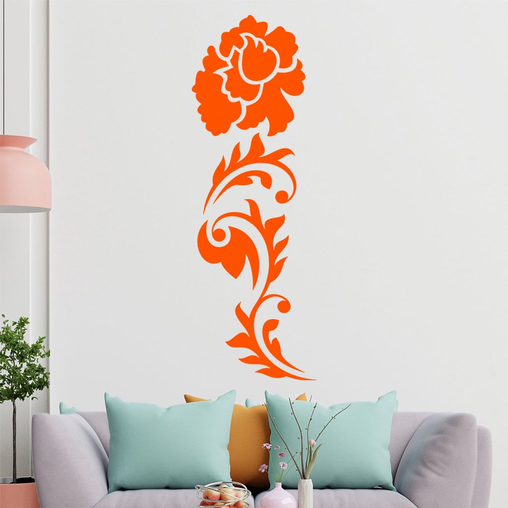 Große Blüte Ranke Wandtattoo in 6 Größen - Wandaufkleber Wall Sticker - Dekoration, Küche, Wohnzimmer, Schlafzimmer, Badezimmer