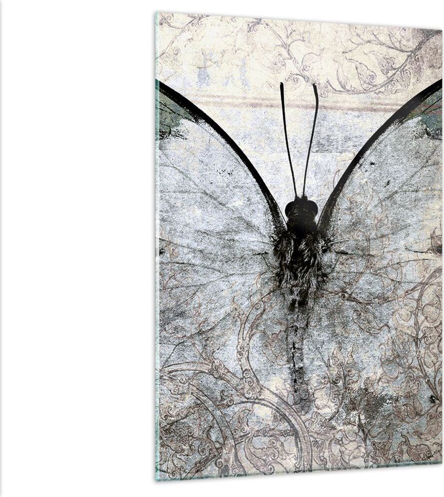 Bilder auf glas - Einteilig - Schmetterling Abstraktion - 80x120cm - Glasbilder - Wandbilder - Bilder - Wanddekoration aus Glas - Glas Bilder - Wan...