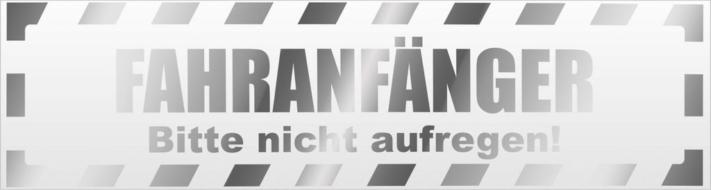 Kiwistar Fahranfänger. Bitte Nicht aufregen gestreift Magnetschild Schild magnetisch - 30cm Chrom - Magnetfolie für Auto PKW Kfz