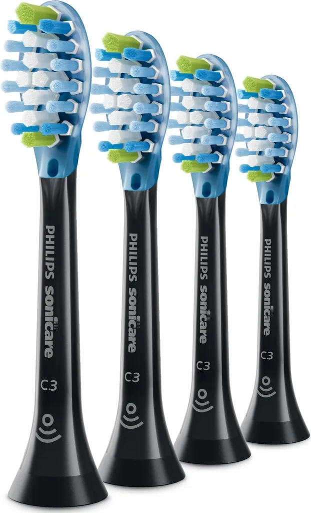 Philips HX9044/33 Sonicare C3 Premium Plaque Defense Noir Pack de 4