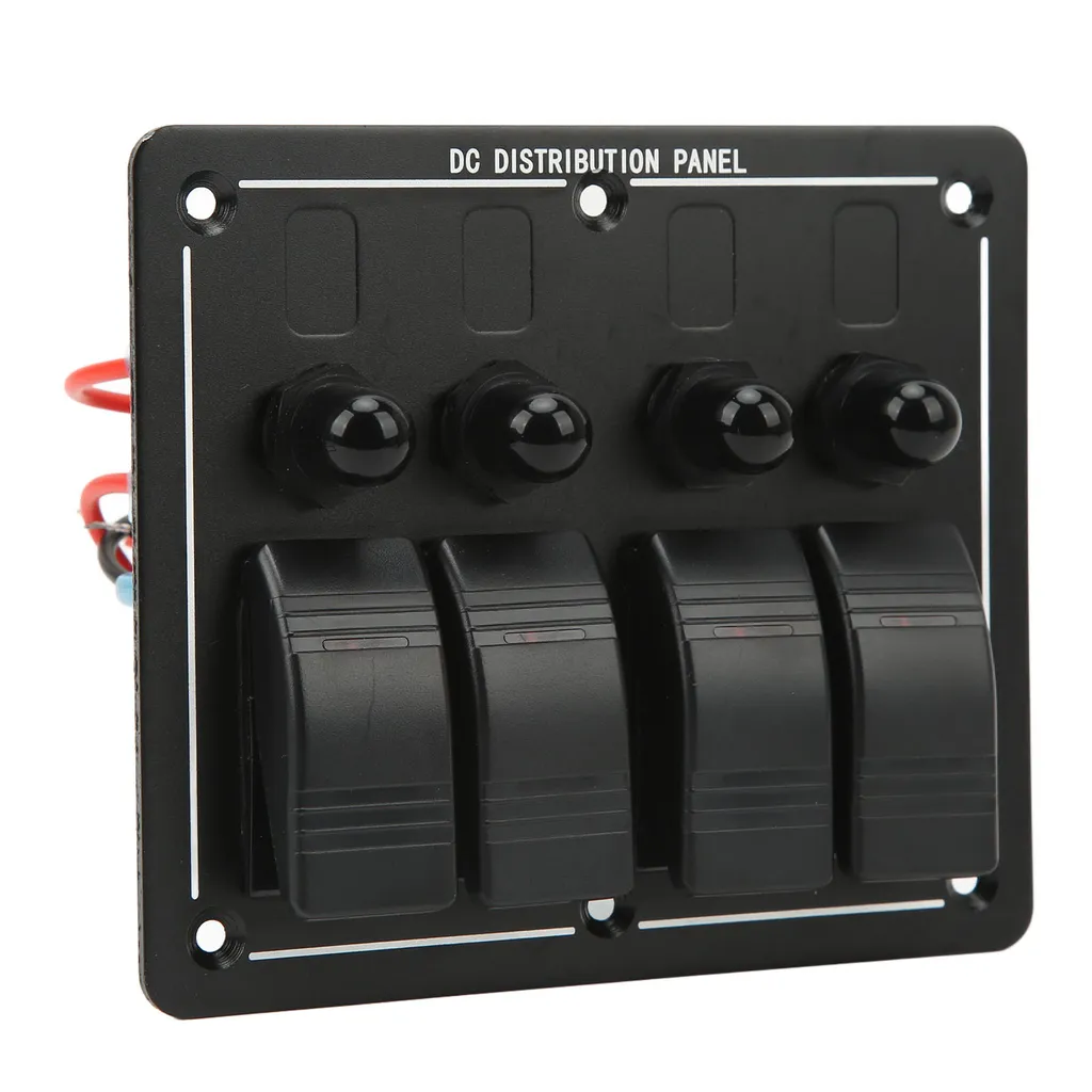 Panneau d'interrupteurs marins 4 boutons pour gestion électrique de bord - 3