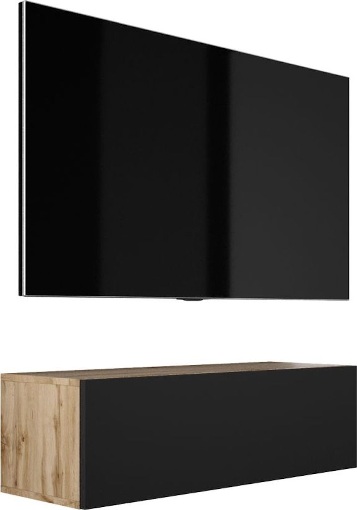 TV-SCHRANK: Wotan-Eiche / Mattschwarz, 100 x 34 x 32 cm