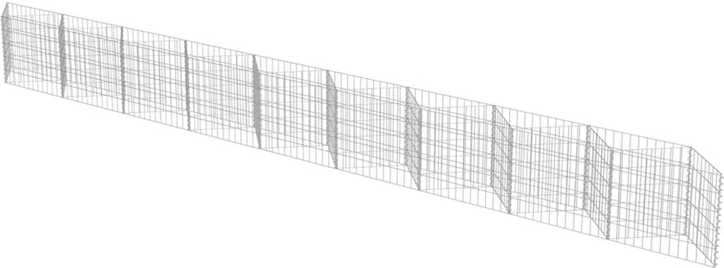 vidaXL Gabionová stěna z pozinkované oceli 630×30×50 cm Obrázek produktu 