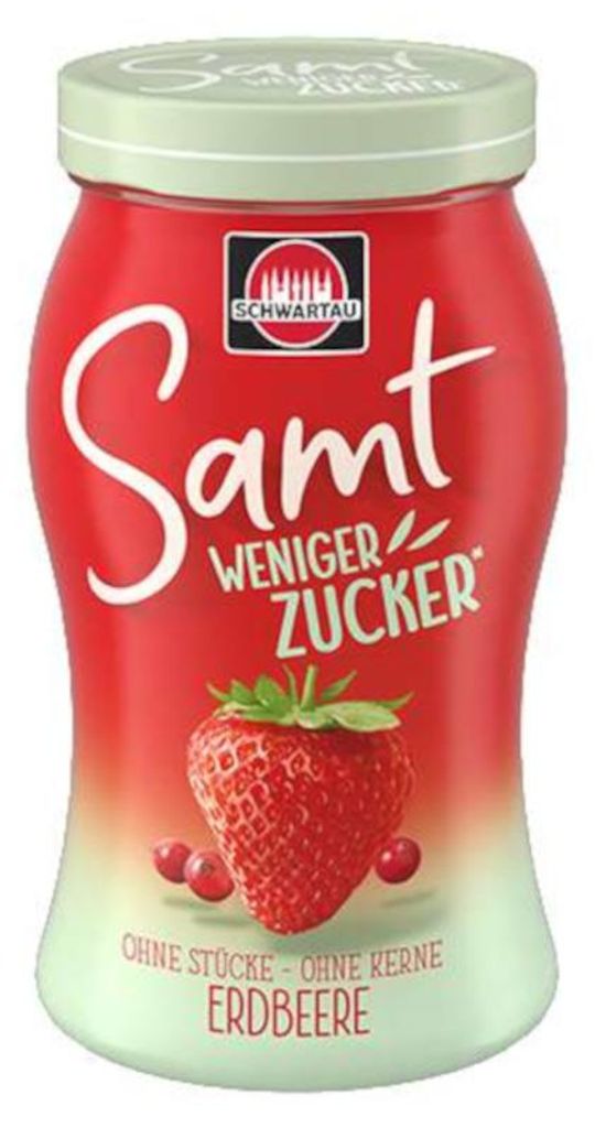 Schwartau Samt Weniger Zucker Erdbeere passierter Produktbild 
