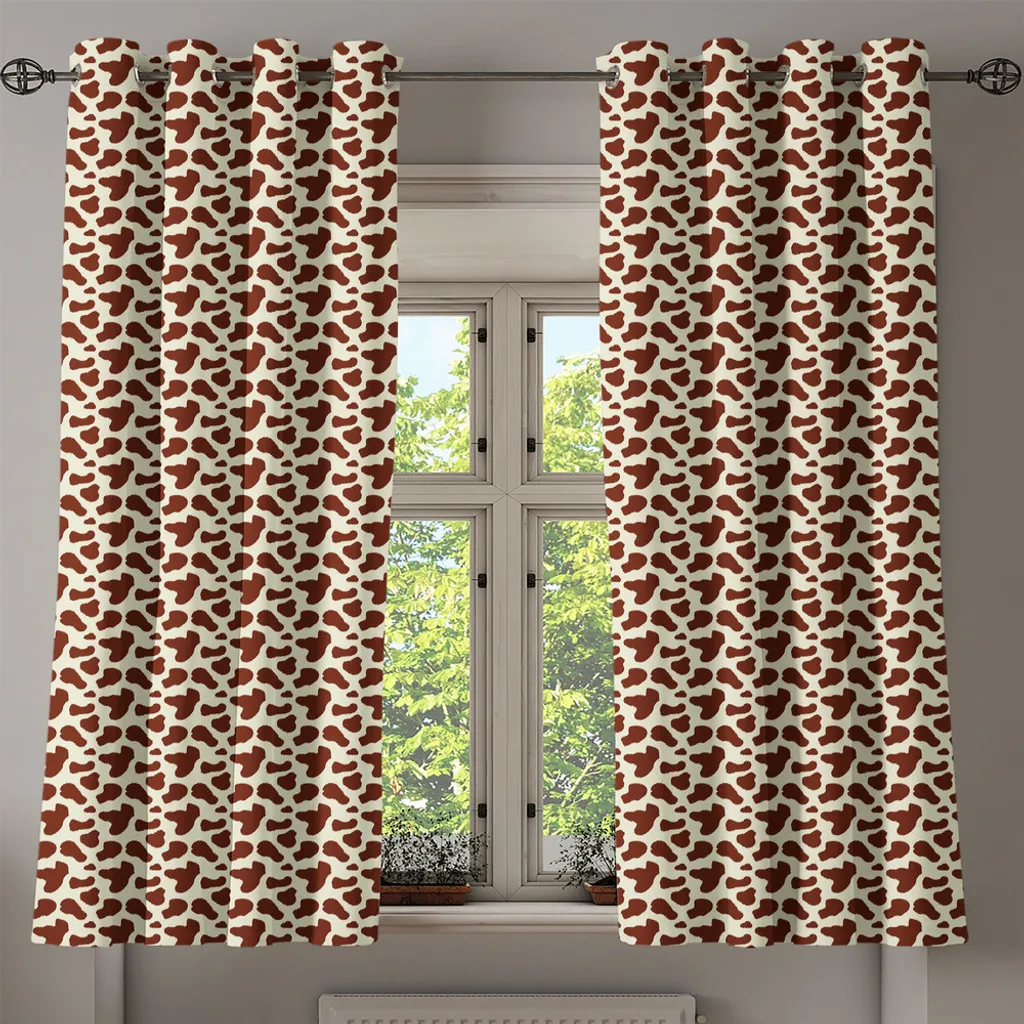 Rideau à œillets imprimé vache ABAKUHAUS 280x245 cm jaune clair et brun - 2