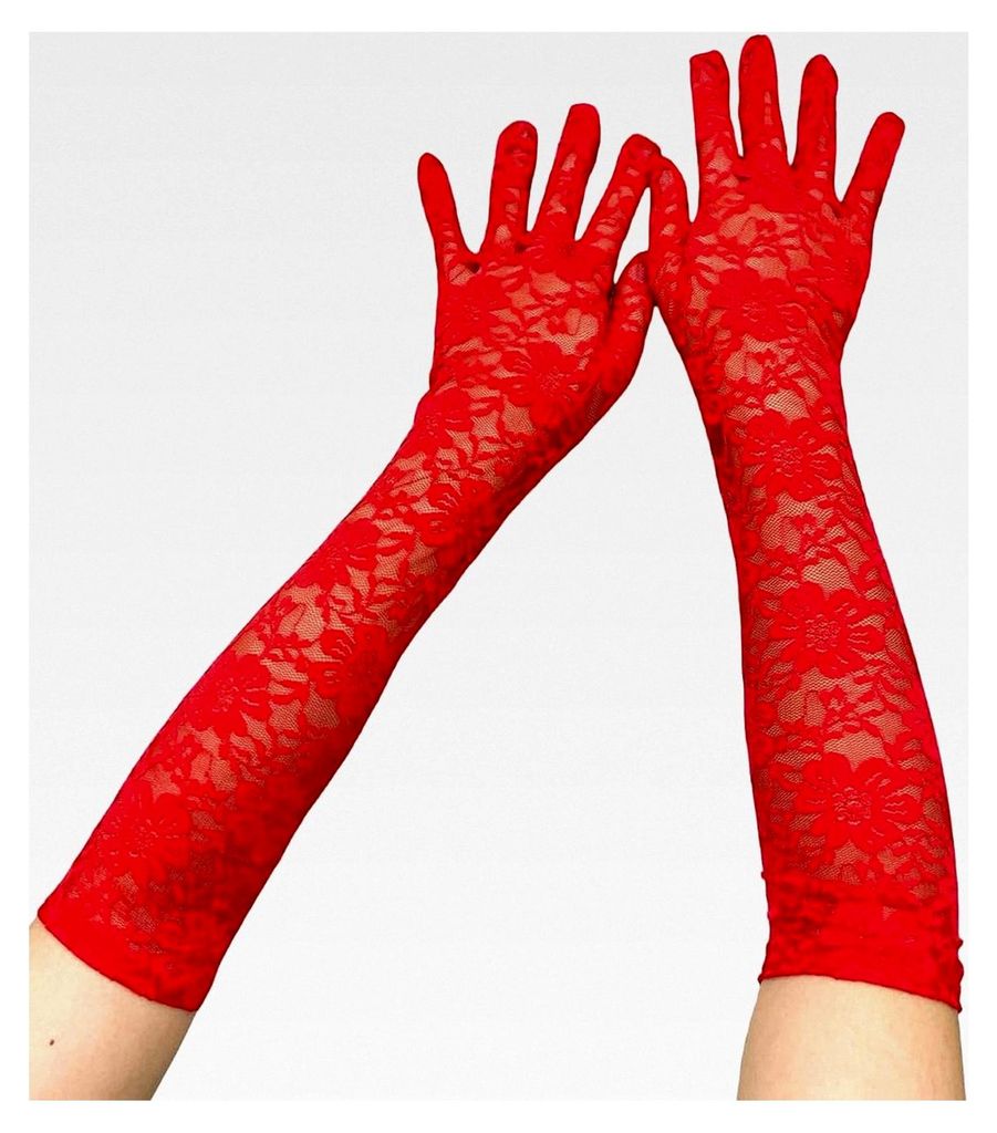 1 Paar Lange Satinhandschuhe, Damen Fingerlose Spitze, Netz Abendhandschuhe für Partys und Veranstaltungen