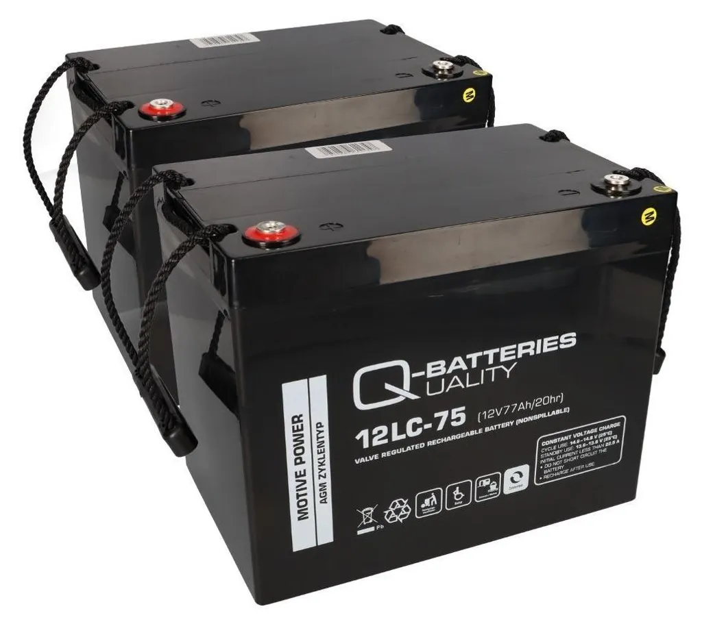 Batterie 12V 75Ah E-Scooter Pride : Évitez les Pannes de Mobilité en Lot x2