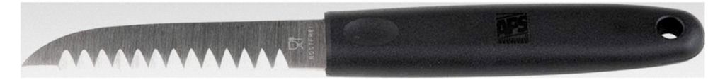 Dekorationsmesser mit gezahnter Klinge aus Edelstahl, 19 cm