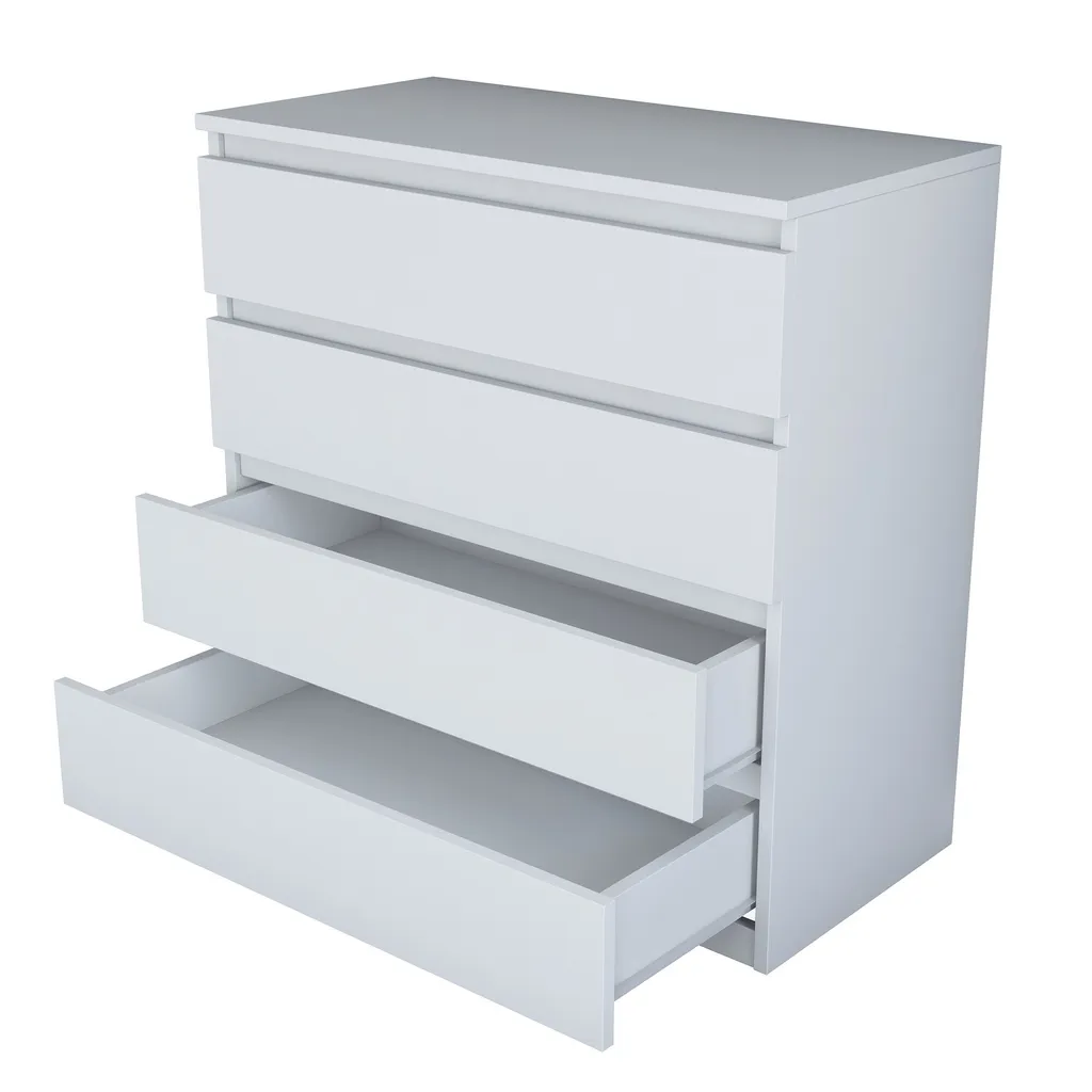 Commode en mélaminé E1 résistant blanc Skye Decor 80x47x97.8 cm - 7