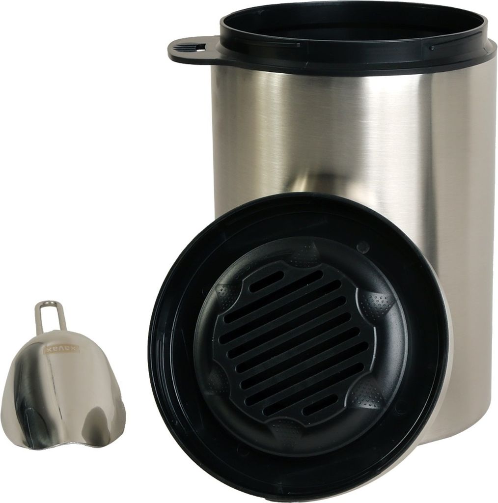 RVS koffiebus, 1 kg, met koffielepeltje Productafbeelding 
