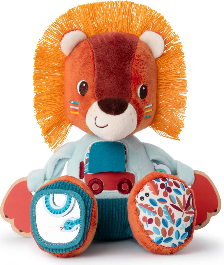 Jouet Sensoriel Lion Jack Lilliputiens : Activités d'Éveil Multi-Texturées
