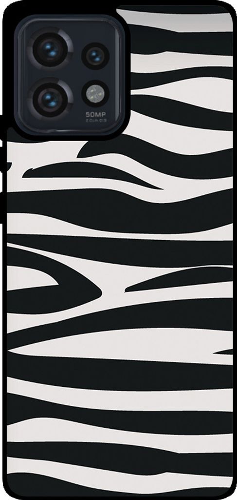 Smartphonica Phone Case Fit für Motorola Edge 40 Pro / Plus 2023 mit Zebradruck - TPU zurück Abdeckung Fall Zebra-Design - Schwarz Weiß