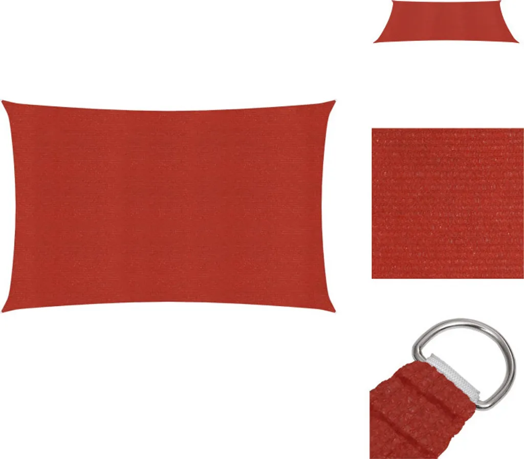 Vela Parasole vidaXL HDPE Rosso 160g/m² 2x5m | Tenda Esterno Alta Qualità