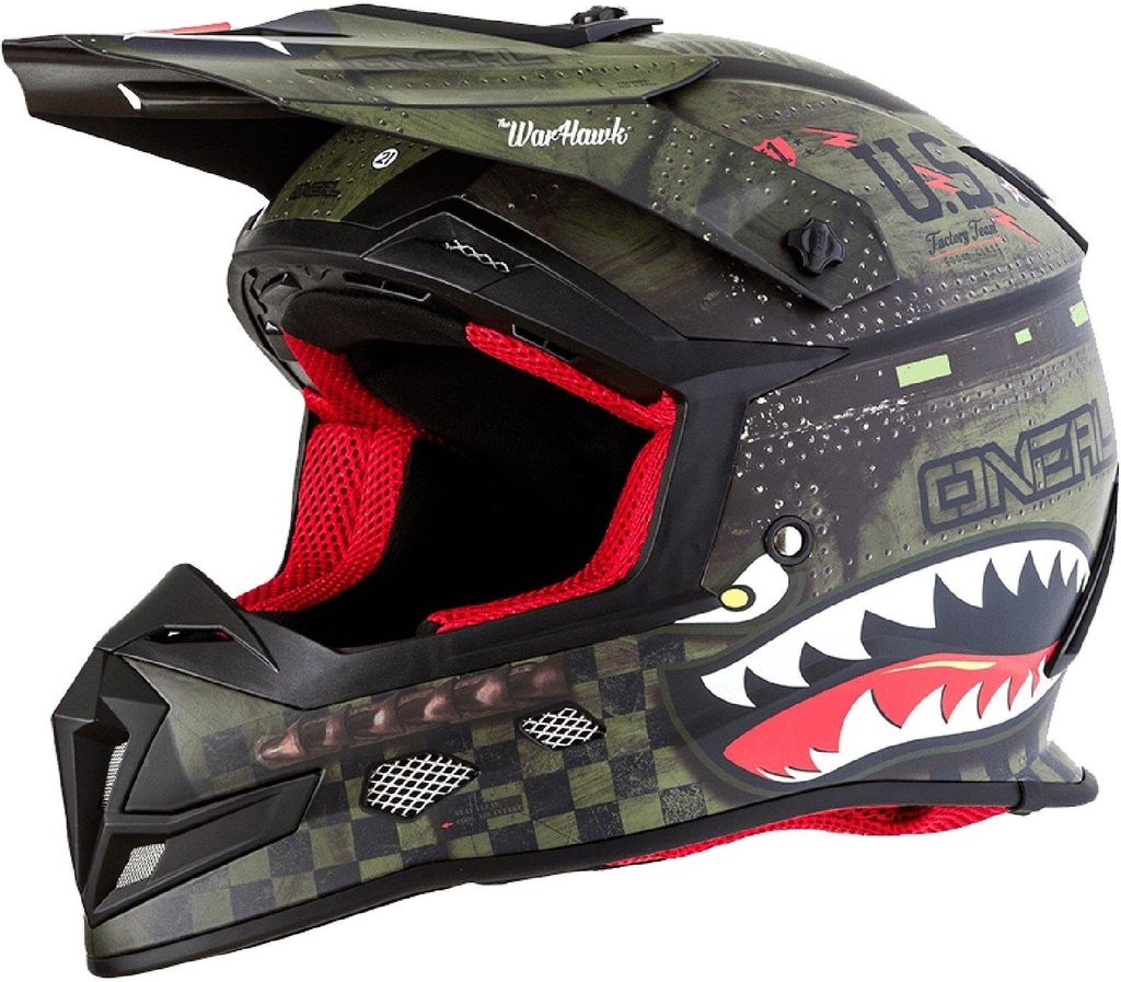 O'NEAL Motocross Helm 5SRS Warhawk, Grün, S