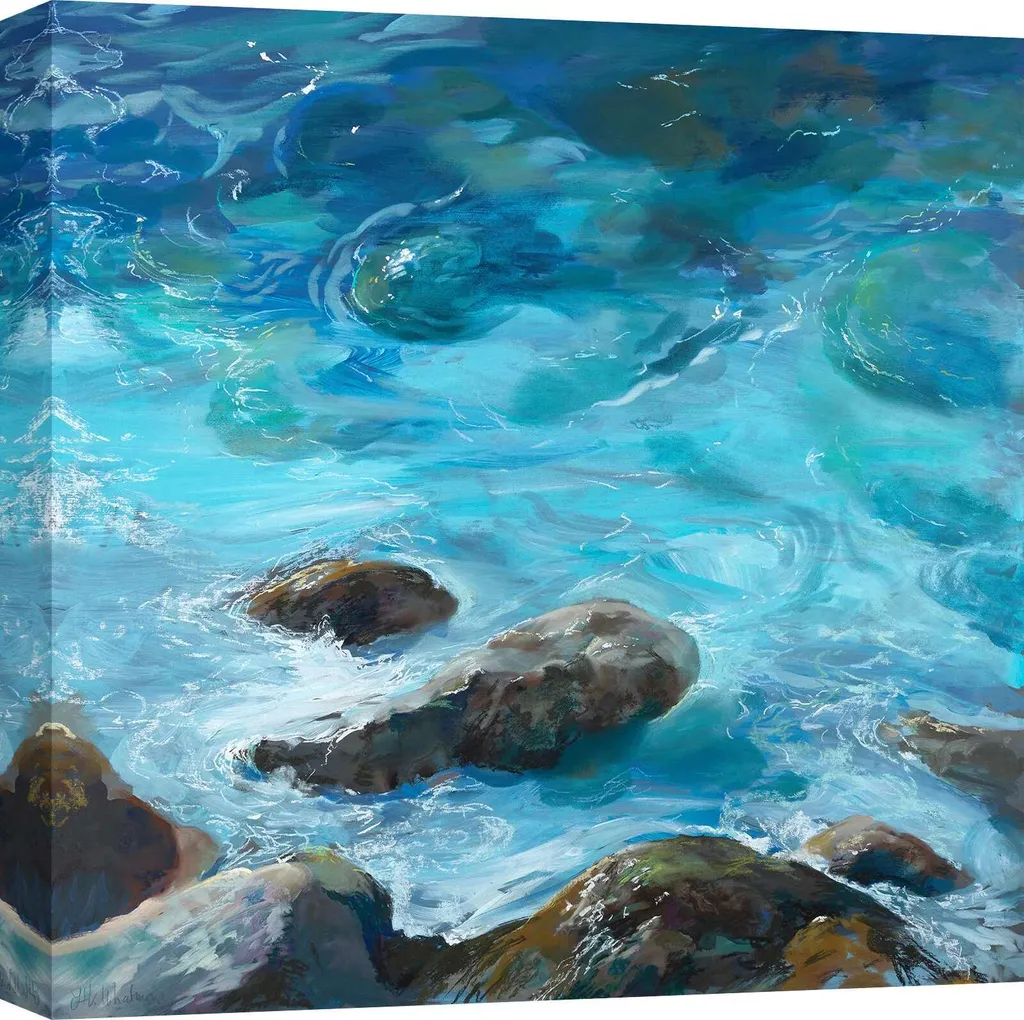 Tableau Zen pour Salon - Paysage Rivière Nel Whatmore en Toile 50x50