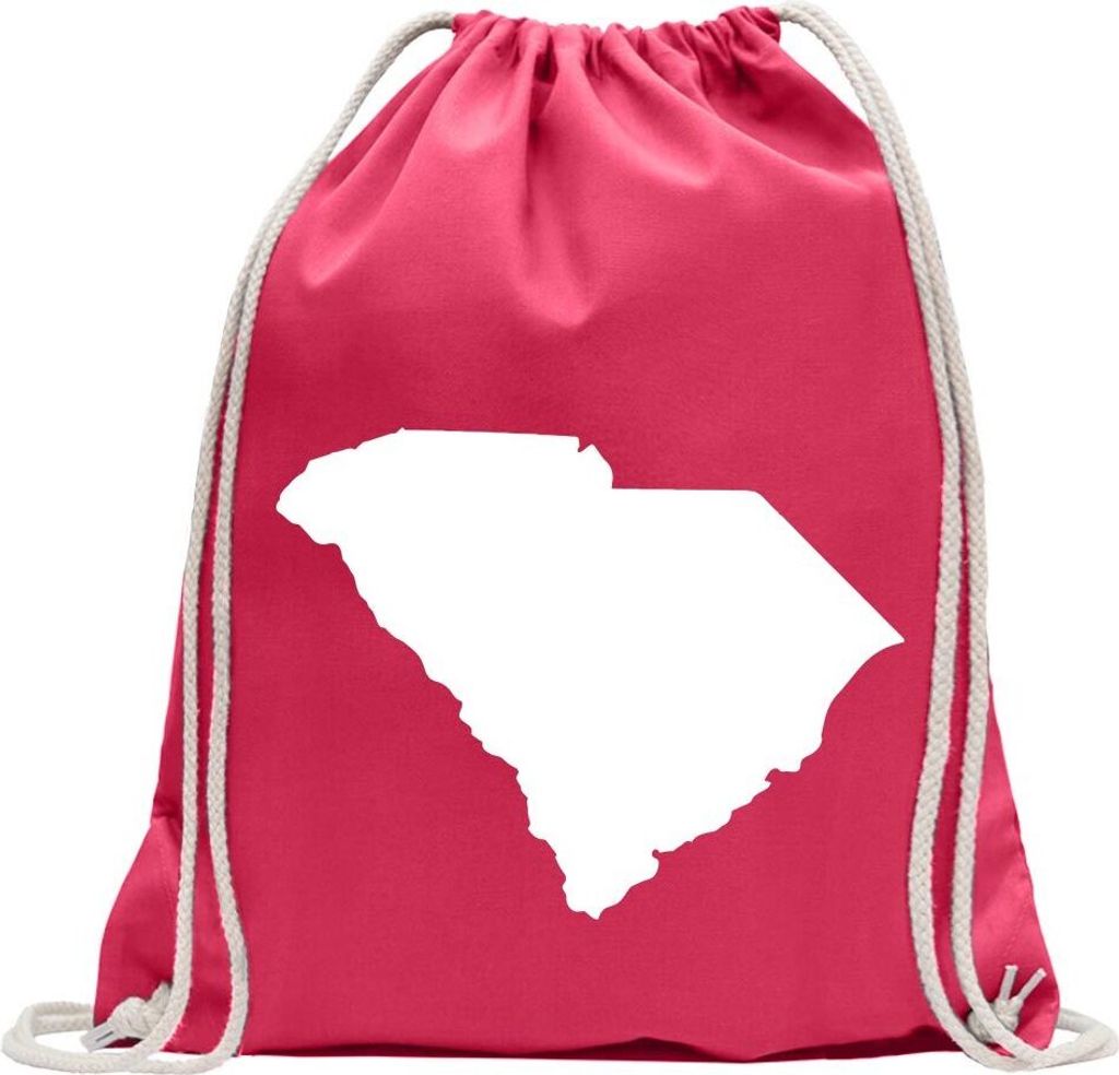 Kiwistar - Turnbeutel - pink - USA - Bundesstaat - South Carolina - Fun Rucksack Sport Beutel Gymsack Baumwolle mit Ziehgurt