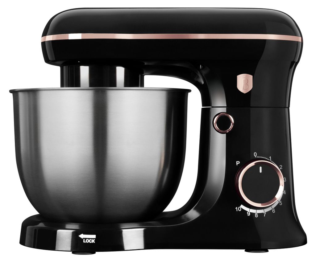 Berlinger Haus Kchenmaschine 1500W, 10 Geschwindigkeiten, 5L Edelstahlschssel, Antihaft-Knethaken und Schneebesen, Leiser Motor, Elegantes Design S...