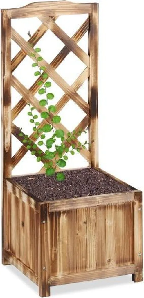 Jardinière avec treillis pour brise-vue végétal et séparation terrasse