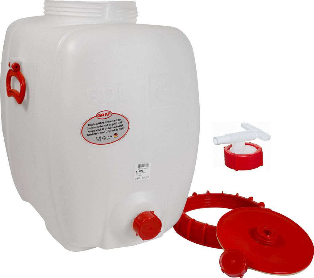 Graf Getränkefass Kunststofffass Oval 60 Liter mit Auslaufhahn NW 10