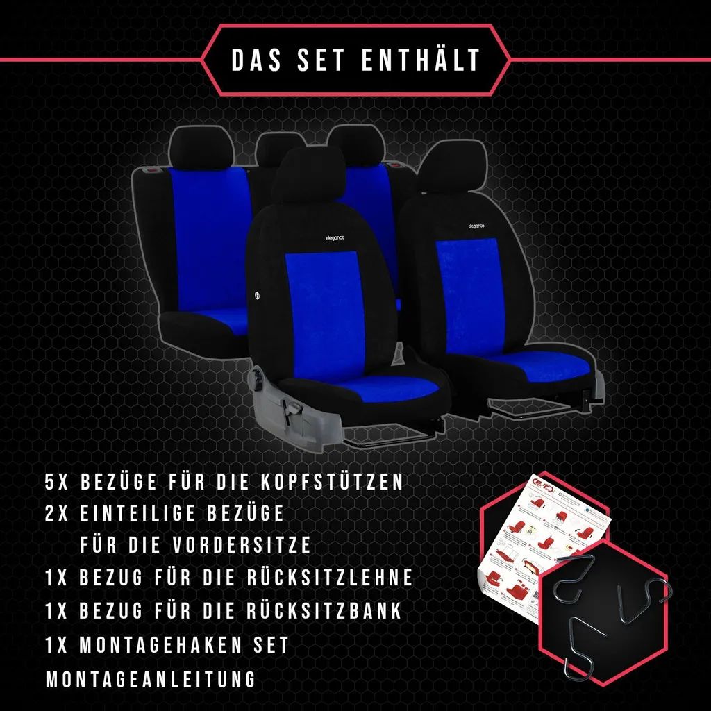 Coprisedili auto Coprisedili auto universali per Opel Antara Set blu - 9