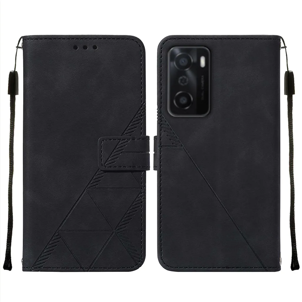 KANVOOS Cover per Oppo A16 / A16s / A54s - Custodia a Libro in Pelle PU con Silicone TPU, Antiurto Flip Portafoglio (Grigio