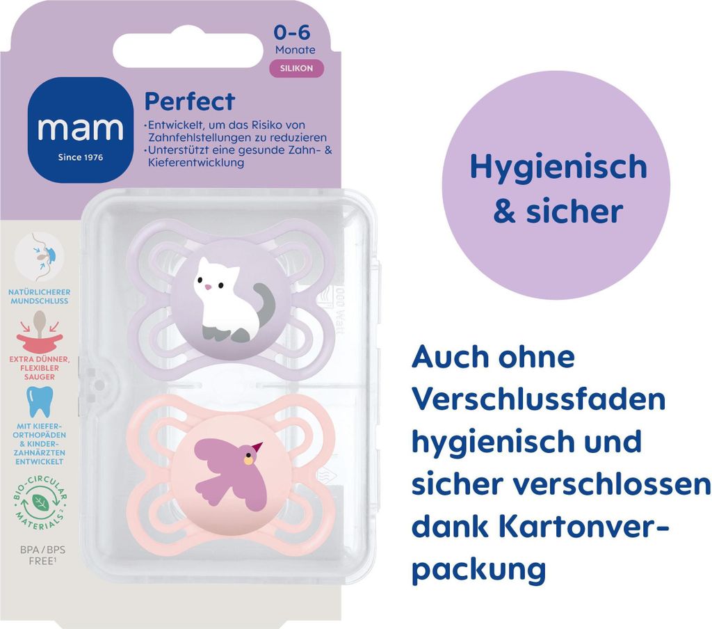 Perfect Silikon 0-6 "Katze/Vogel" 2 Stück