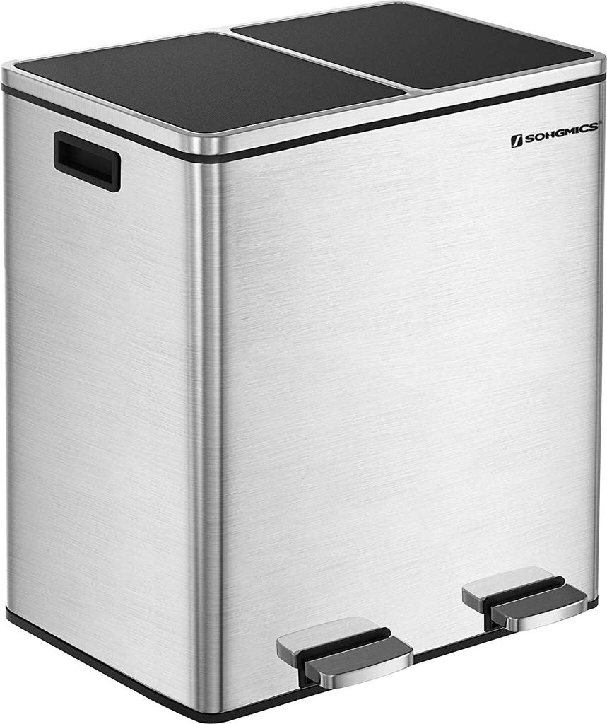 SONGMICS Mülltrenner 2 x 30,0 l silber Produktbild 22