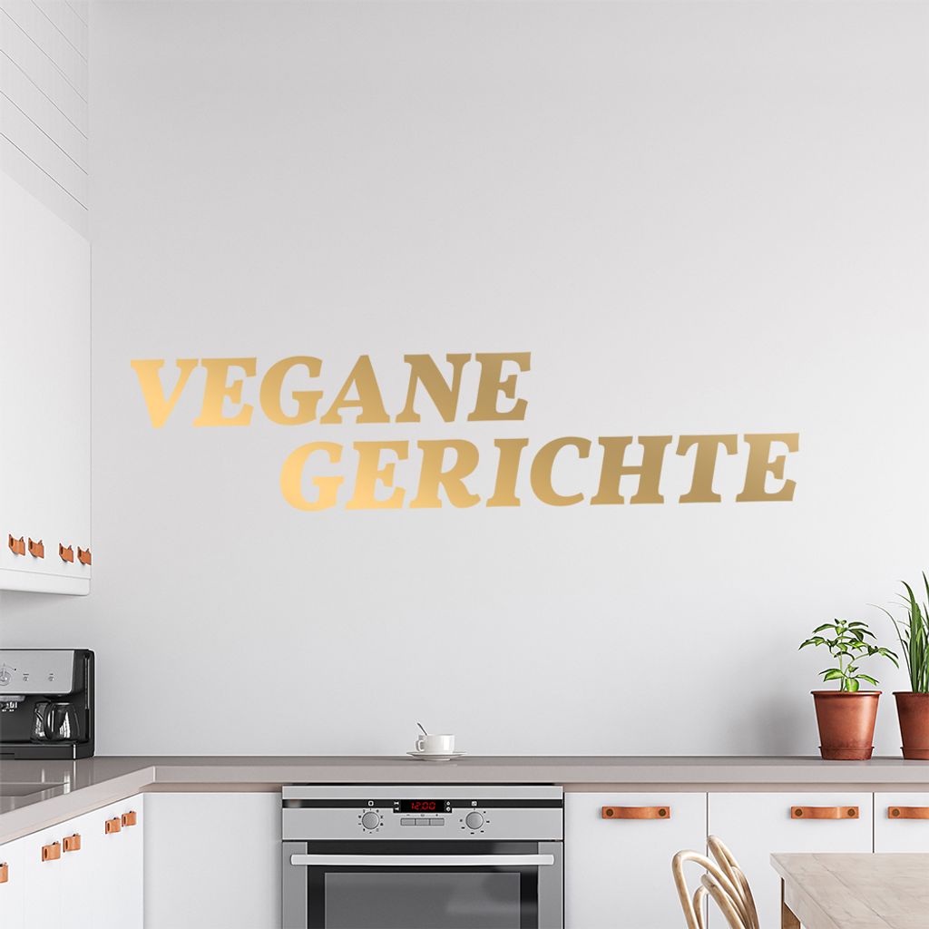 KIWISTAR Vegane Gerichte Veganer Wandtattoo in 6 Größen - Wandaufkleber Wall Sticker - Dekoration, Küche, Wohnzimmer, Schlafzimmer, Badezimmer