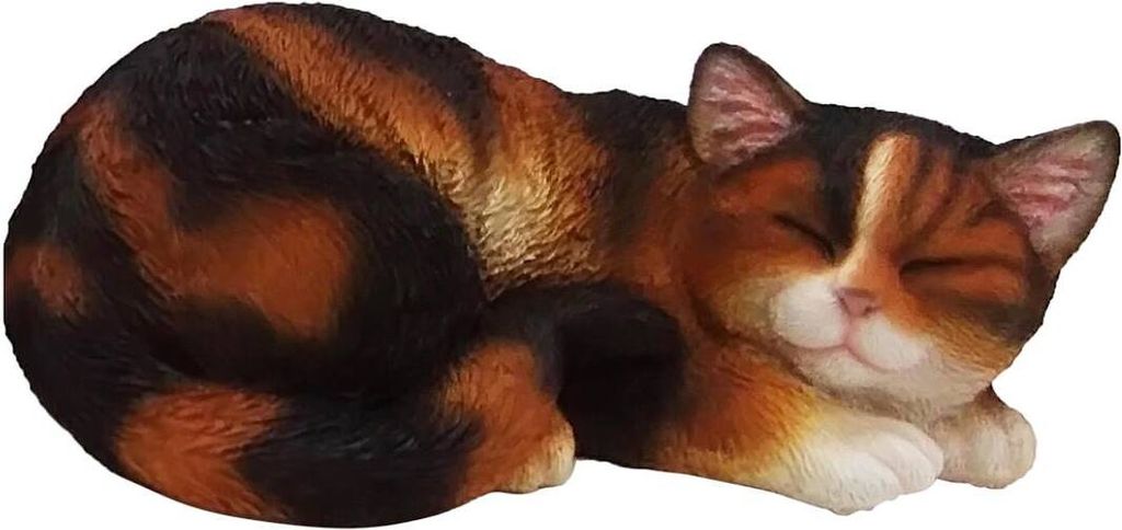 Esschert Design Katze schlafend Rot-Schwarz - Polyresin