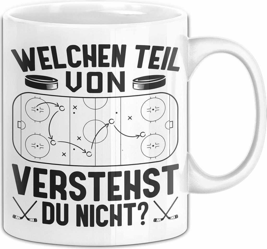 Eishockey Geschenkdiee Eishockeyspieler Unihockey Hockey Sport Coach Trainer Geschenk Tasse Kaffee-Becher (Weiß)