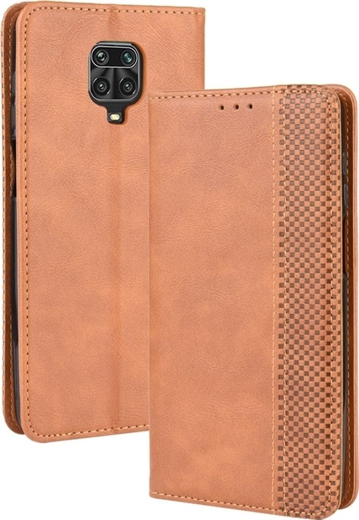 Mobigear Sensation Xiaomi Redmi Note 9 Pro Hülle Klapphülle Geldbörse - Cognac
