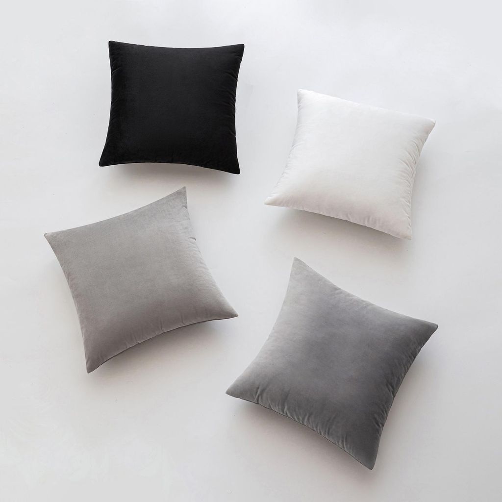 Kissenbezug 45x45 4er Set Premium Samt Kissenhülle Deko für