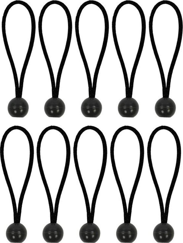 Zeltspanner 10er Set - 15cm mit Kunststoffball - Gummispanner