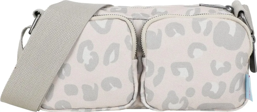 Petit sac à épaule Donny imprimé léopard en toile beige sable robuste