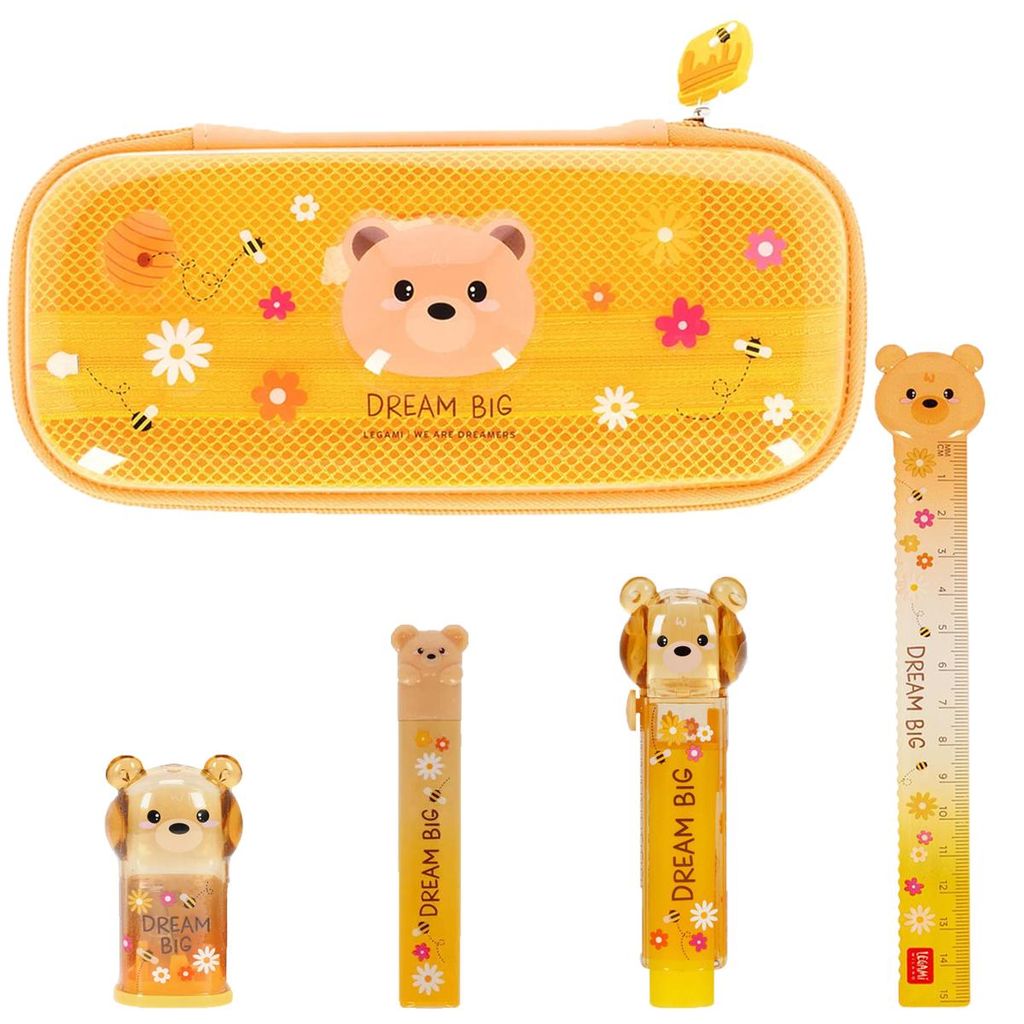 Federmäppchen Legami 5er-Set Dream Big: Mäppchen, Spitzer, Produktbild 