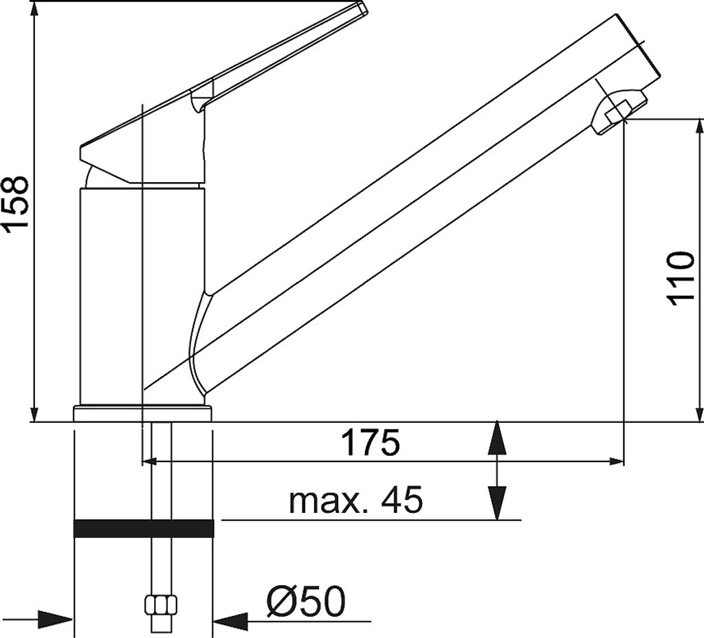Heinrichschulte VIVANA Armatur Chrom - Küchenspüle Mit Festauslauf