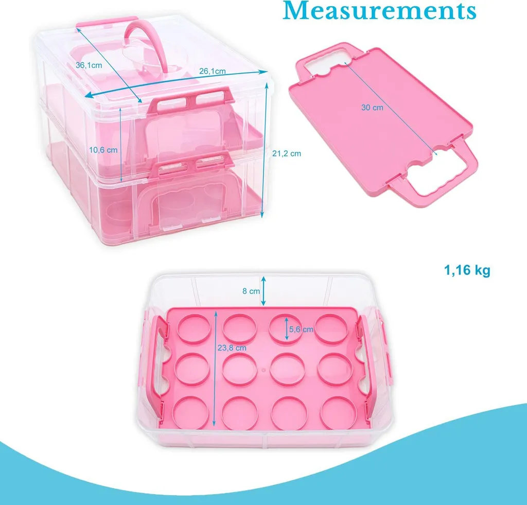 Mallette de transport pour cupcakes et pâtisseries - Idéal pour fêtes - 4