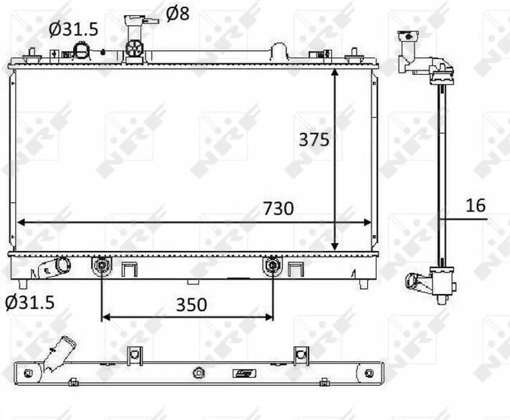 Radiateur de refroidissement moteur NRF 58560 adaptable Mazda 6 G