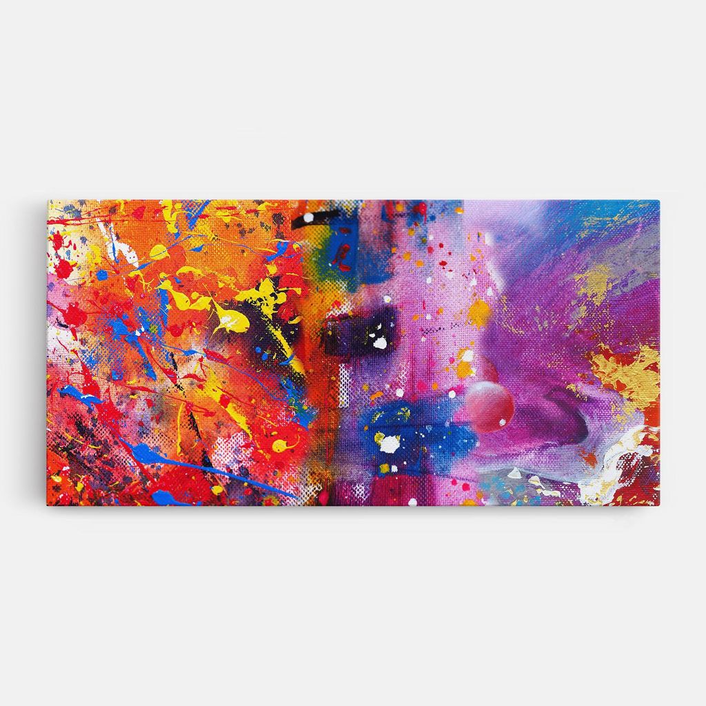 ARTHUB Leinwandbild 50x100 cm, Art Panorama | Wohnzimmerdekoration, Hängende Bilder, Wanddekoration, Heimdekoration, Abstrakte, Lebendige Farben