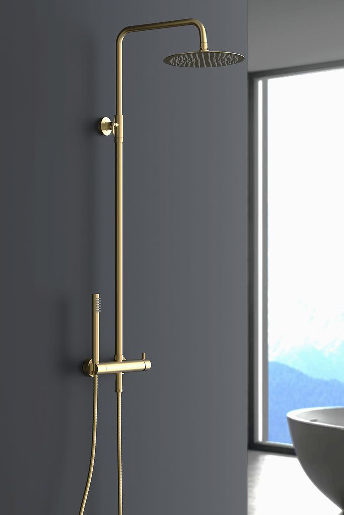Regendusche verstellbar Gold Marwell Duscharmatur Classico Produktbild 