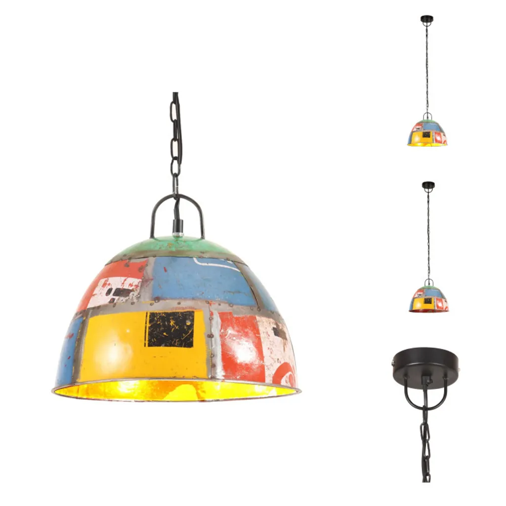 vidaXL Lampada a Sospensione Industriale Vintage Multicolore 31cm E27