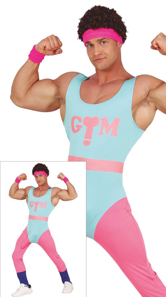 Sport Retro 80s Fun Outfit Gym Neon Look Homme Combinaison Image du produit 