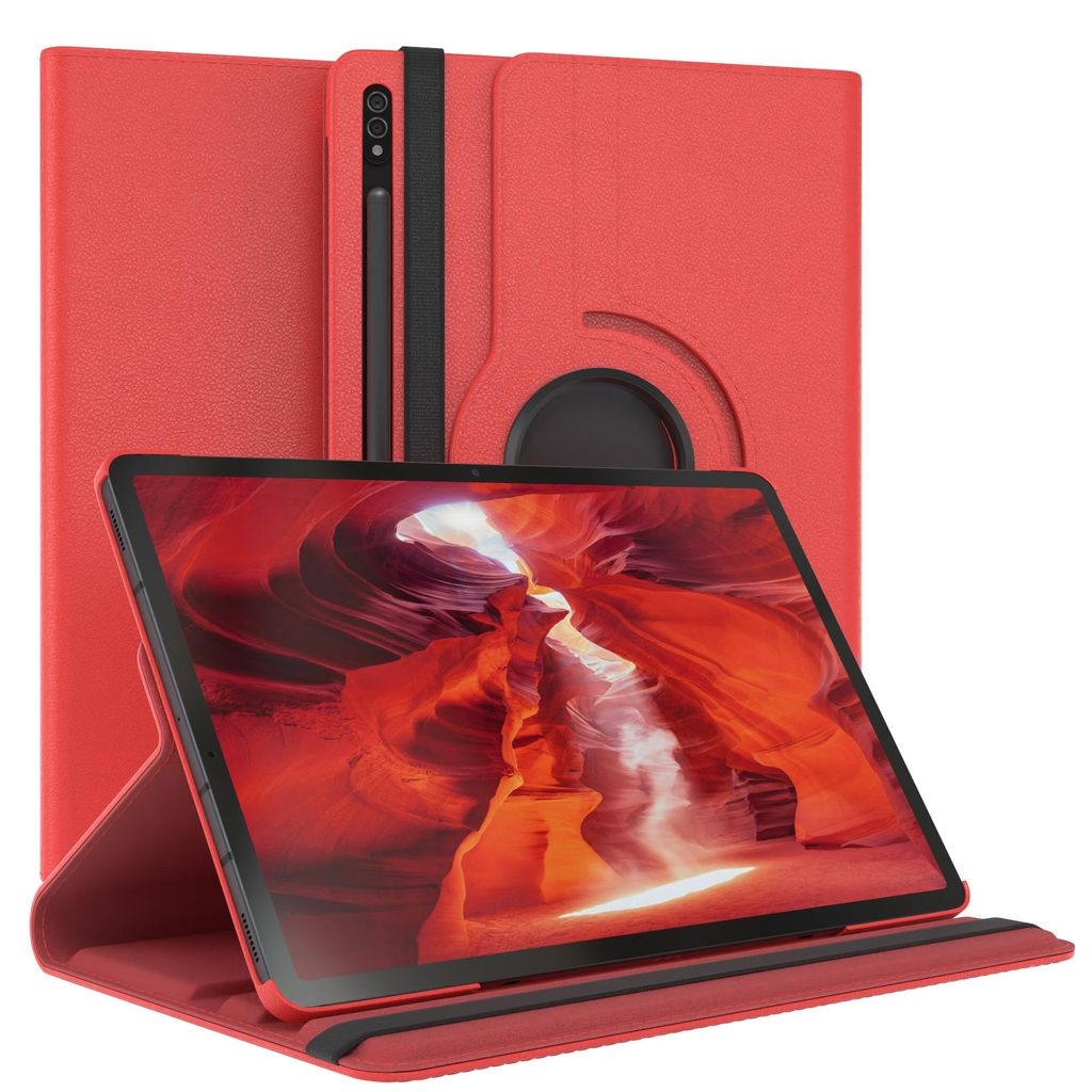 EAZY CASE - Tablet Hülle für Samsung Galaxy Tab S8 Plus Schutzhülle, Tablet Case 360° drehbar in Rot
