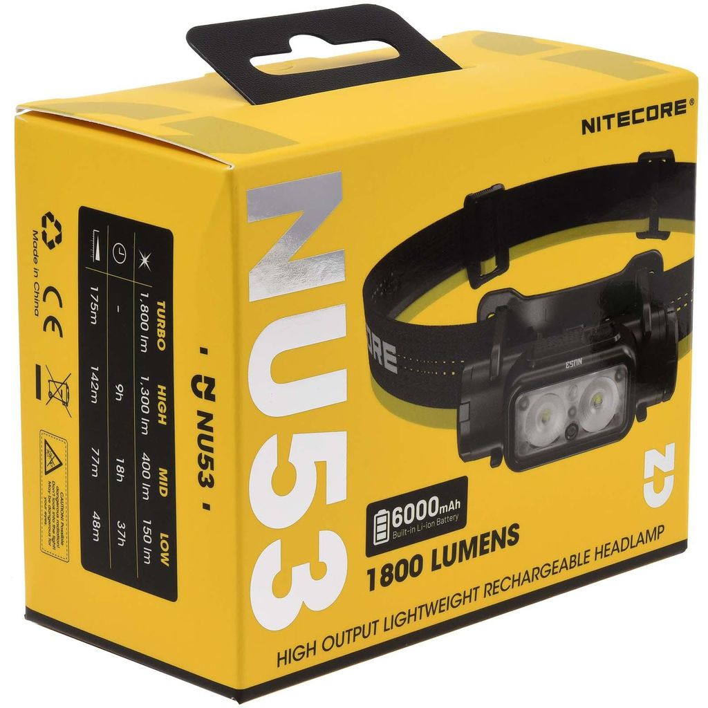 Nitecore NU53 LED Stirnlampe 1800 Lumen - Schwarz/Gelb Produktbild 