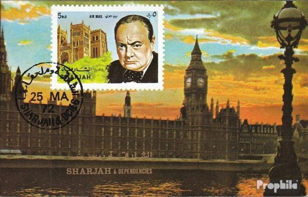 Briefmarken Sharjah 1972 Mi Block97 (kompl.Ausg.) gestempelt Winston Churchill
